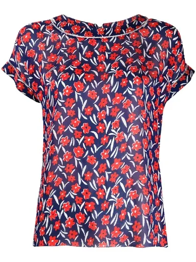 Escada Sport Floral Print T-shirt In Blue