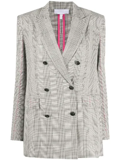 Escada Sport Doppelreihiger Blazer Mit Karomuster In Gray