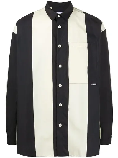 Sunnei Wide Stripes Shirt In Black