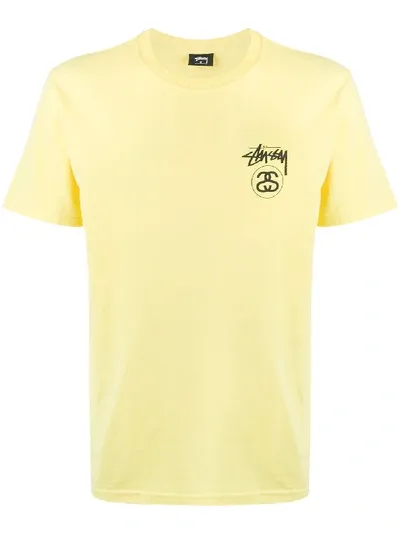 Stussy Logo Print T-shirt In Yellow