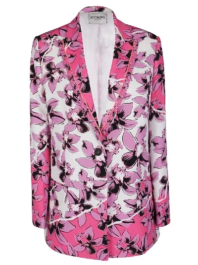 Iceberg Floral-print Single-breasted Blazer In Pink