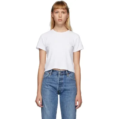 Re/done White Hanes Edition 1950s Boxy T-shirt In Optic White