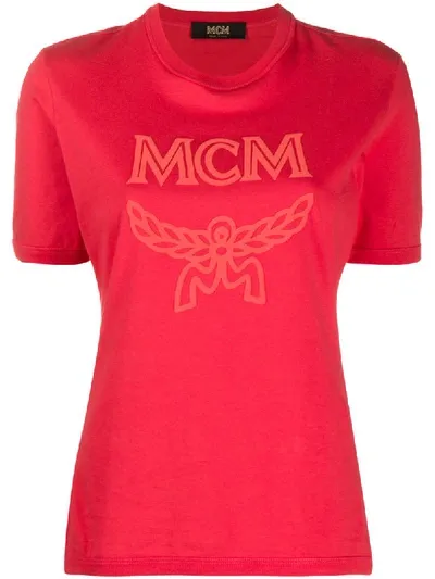 Mcm Logo Print T-shirt In Red