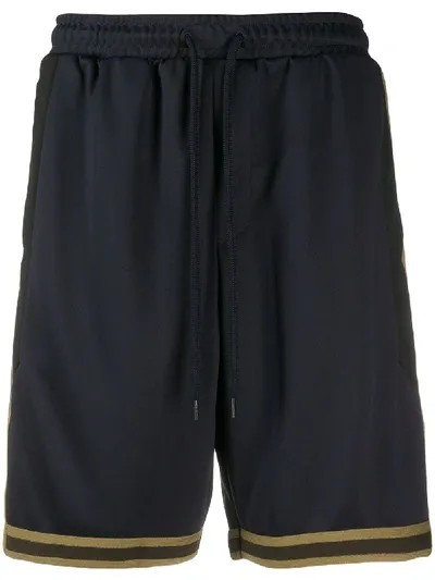 Hugo Striped Basketball Shorts In Blue