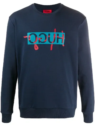 Hugo Boss Boss Men's Reverse Logo Sweatshirt In Blue