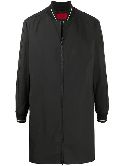 Hugo Long-length Bomber Jacket In Black