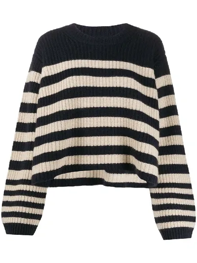 Khaite Oversized Striped Jumper In Blue