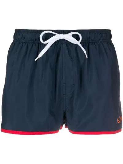 Sun 68 Drawstring Swim Shorts In Blue