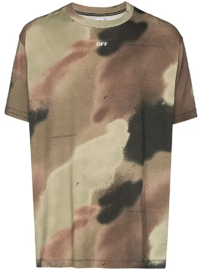 Off-white Camouflage Stencil T-shirt In Green