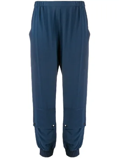 Dorothee Schumacher Front Flap Detail Track Pants In Blue