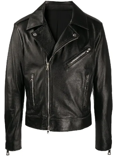 Balmain Black Leather Biker Jacket