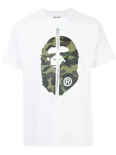 Bape 1st Camo 2nd Ape Printed T-shirt In White