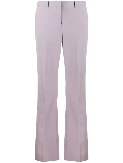 Theory High-waisted Flared Trousers In Purple