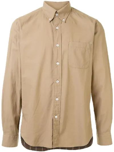 Sophnet Patchwork One Pocket Shirt In Brown