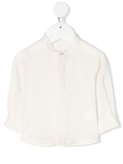 Le Bebé Enfant Babies' Long-sleeved Band-collar Blouse In White