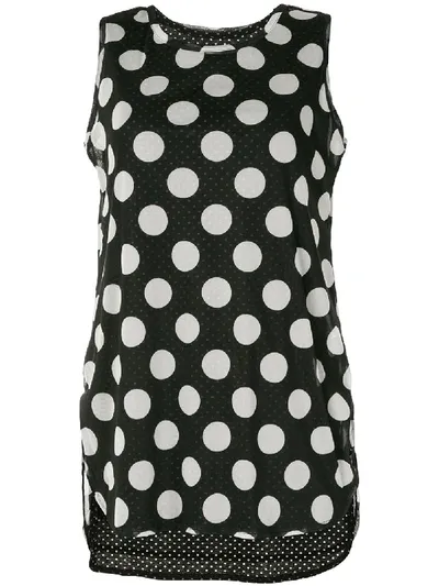 Y's Polka Dot Print Vest In Blue