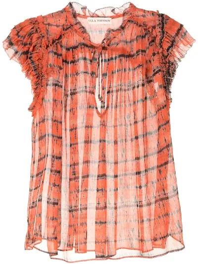 Ulla Johnson Clea Tie-dye Print Top In Orange