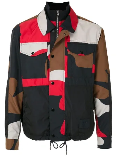 Hugo Boss Colour-block Windbreaker In Multicolour