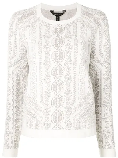 Bcbg Max Azria Rope-print Long-sleeve T-shirt In White