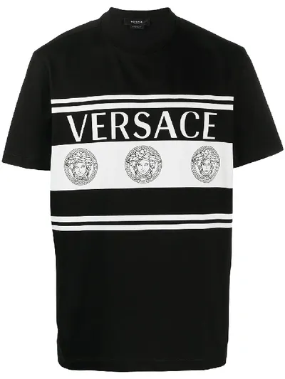 Versace Logo-print T-shirt In Black