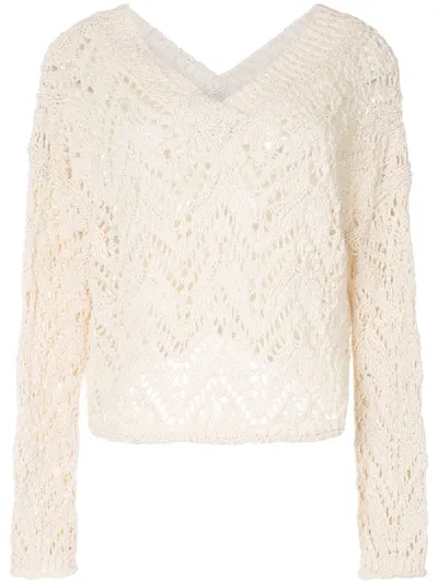 Forte Forte Open-knit Cotton Jumper In Neutrals