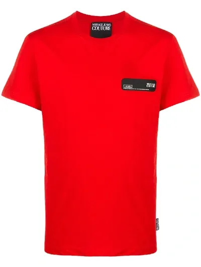 Versace Jeans Couture Logo Patch T-shirt In Red