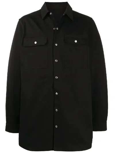 Rick Owens Drkshdw Graphic Print Oversize Shirt In Black