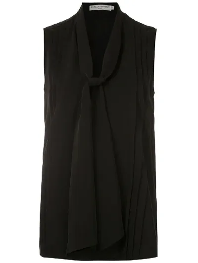 Reinaldo Lourenço Pleat-detailing Sleeveless Blouse In Black