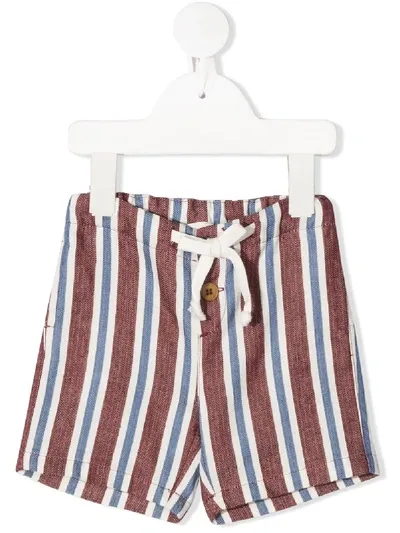 Zhoe & Tobiah Babies' Tie Waist Striped Shorts In White