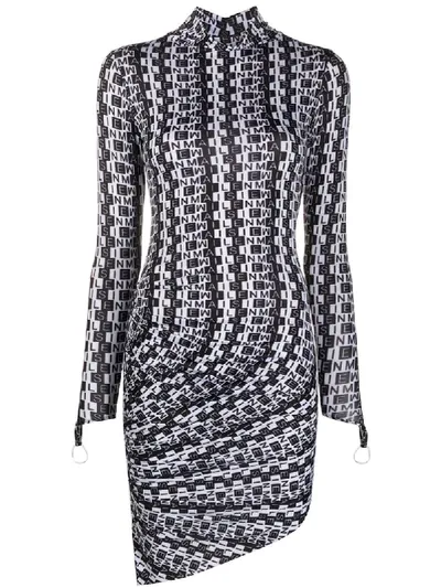 Maisie Wilen Graphic-print Asymmetric Dress In Black