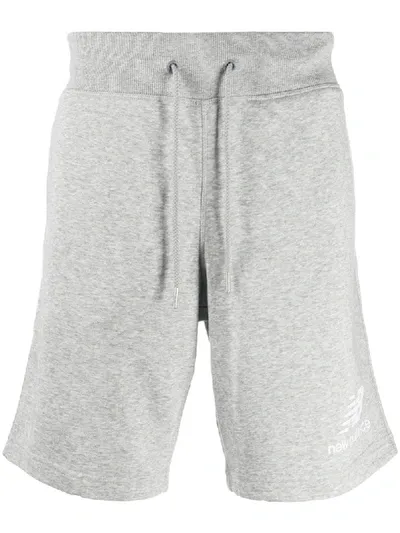 New Balance Logo Print Track Shorts In Grey