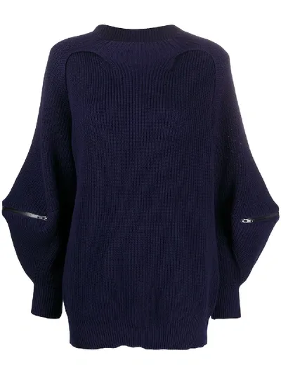 Toga Sculpted Pocket Knit Sweater In Blue