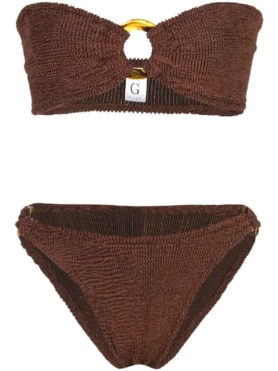 Hunza G Gloria Glitter Bikini In Brown