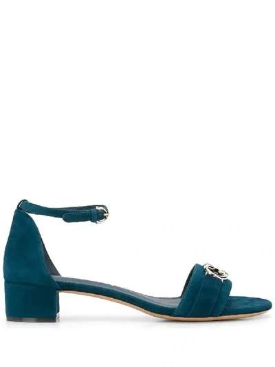 Ferragamo Gancini Sandals In Blue