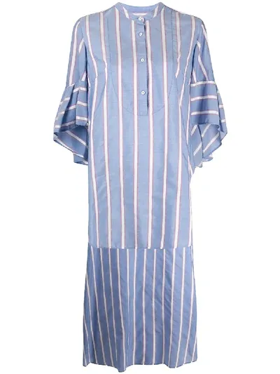 Palmer Harding Charlie Striped Asymmetric Shirt In Blue