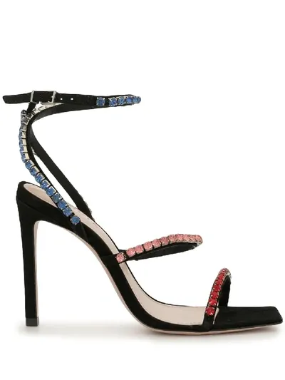 Schutz Open-toe Embellished Sandals In Black