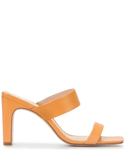 Schutz Minimal Toasty Mules In Orange