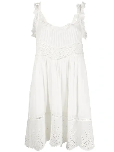 Semicouture Embroidered Ruffled Dress In White