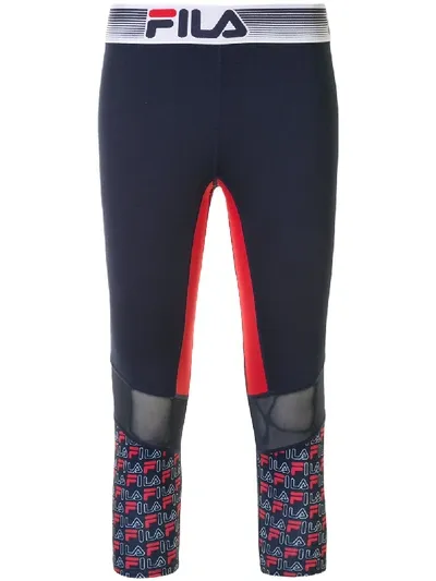 Fila Logo Leggings In Blue