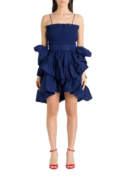 Philosophy Di Lorenzo Serafini Mini Bustier Dress In Blue