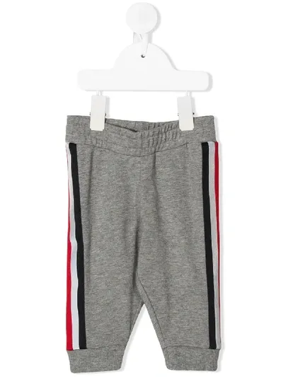 Moncler Babies' Stripe Trim Sweatpants In Grey