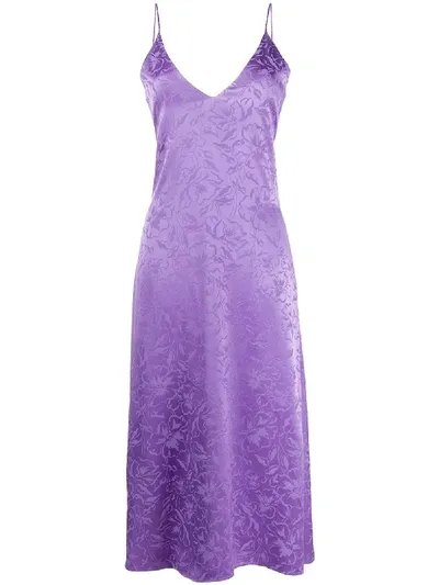 Msgm Jacquard Midi Dress In Purple