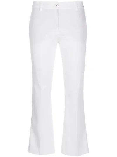 Alberto Biani Cropped Pleated Detail Trousers In White