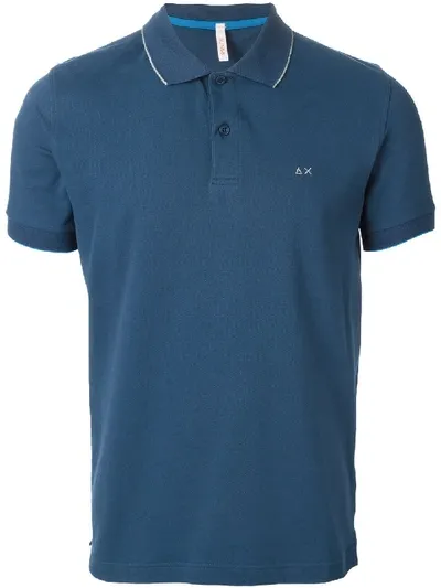 Sun 68 Paspeliertes Poloshirt In Blue