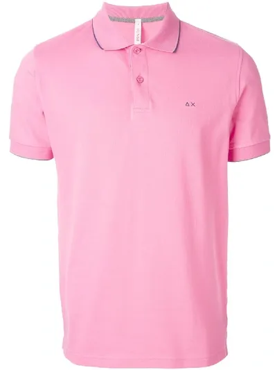 Sun 68 Paspeliertes Poloshirt In Pink