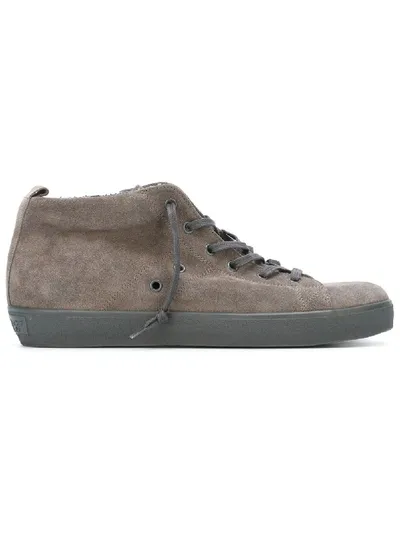 Leather Crown High-top-sneakers In Grey