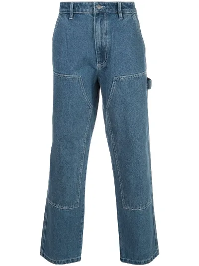 Stussy Straight Leg Work Jeans In Blue