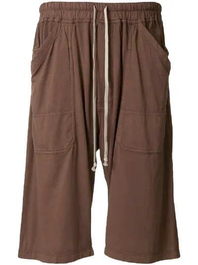 Rick Owens Drkshdw Drop-crotch Shorts In Brown