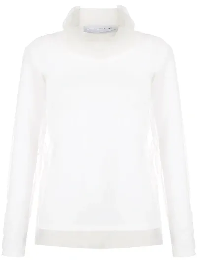 Gloria Coelho High Neck Blouse In White