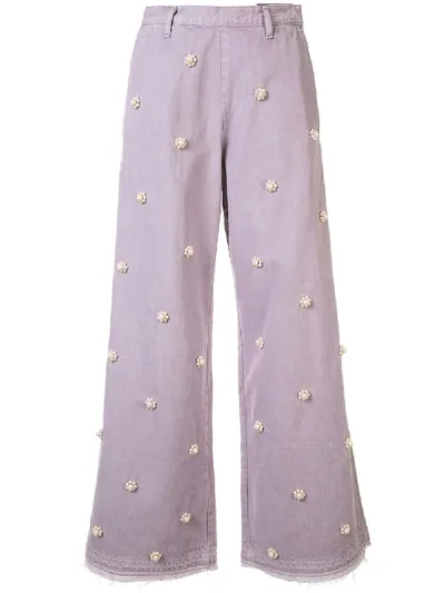 Tu Es Mon Tresor High-rise Wide-leg Jeans In Lila